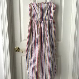 Colorful midi striped dress